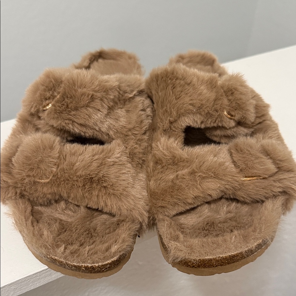 Cozy Brown Furry Slippers